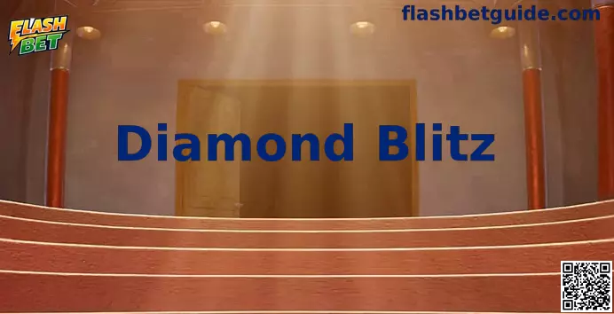 Tela ilustrativa do jogo Diamond Blitz com rolos, diamantes e símbolos retrô